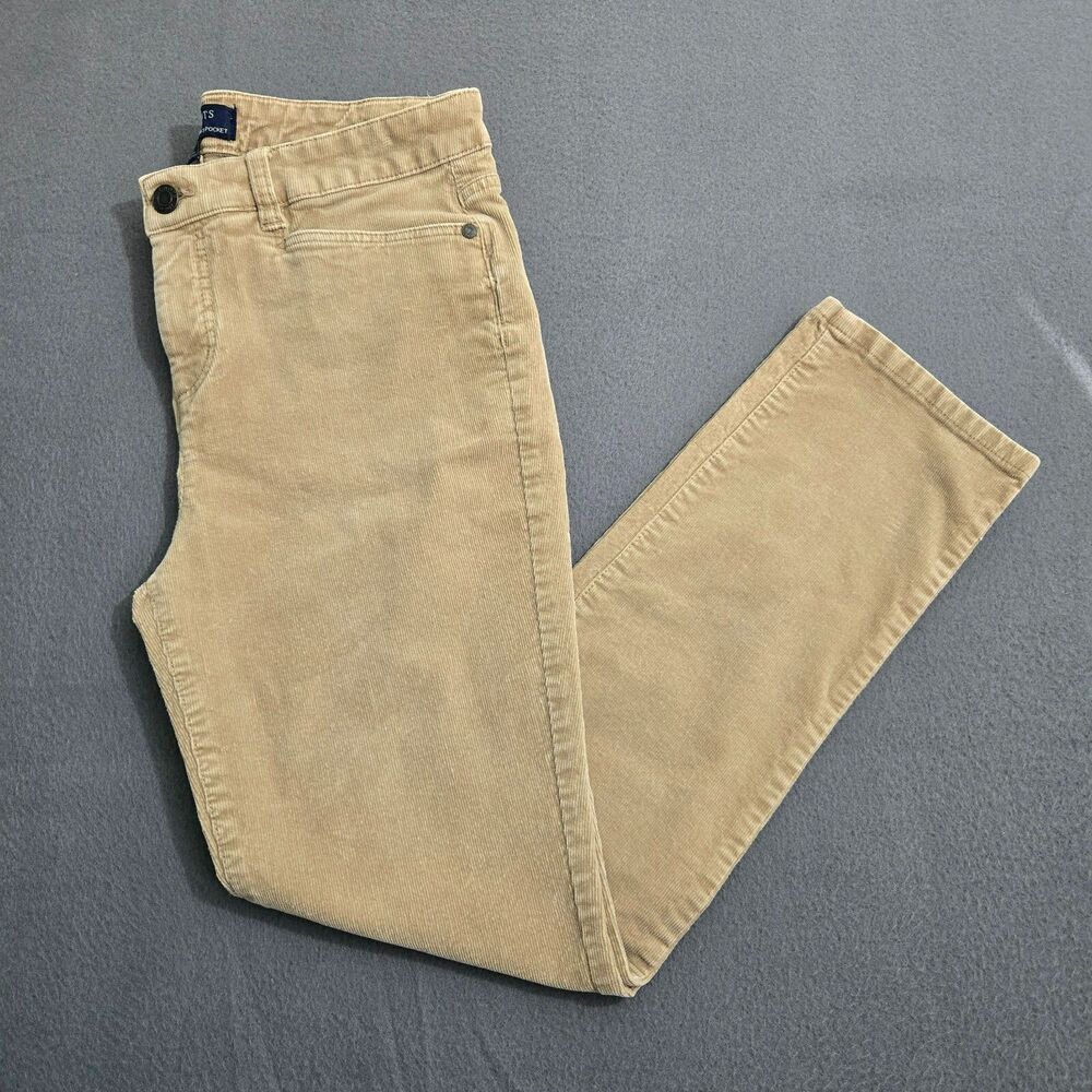 Talbots Women 6P Beige Simply Flattering 5 Pocket Mid Rise Corduroy Pants